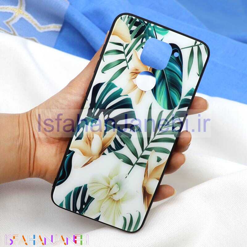 اصفهان جانبی-قاب پشت گلسی طرح برگ Xiaomi Redmi Note 9
