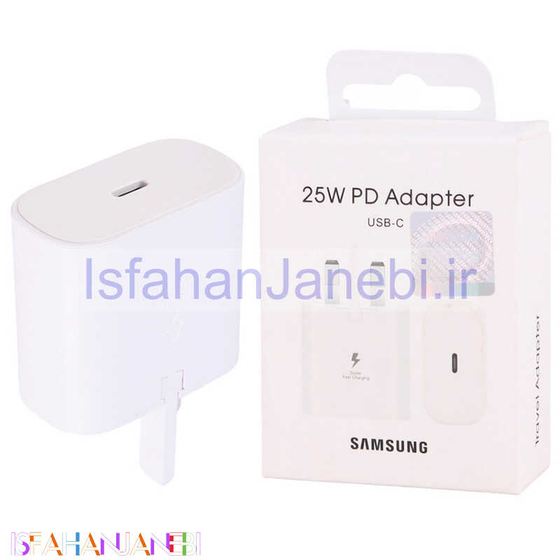 اصفهان جانبی-کلگی فست شارژ Samsung EP-TA800NBEGAE 3A PD 25W Type-C برد بنفش