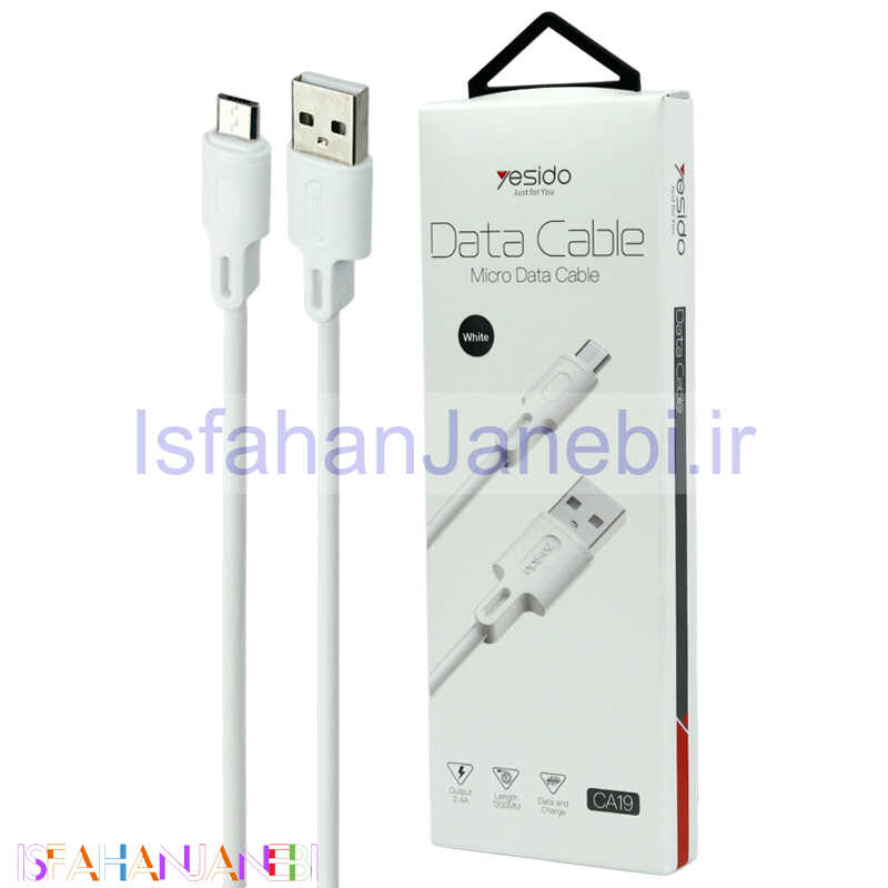 اصفهان جانبی-کابل میکرو یو اس بی Yesido CA-19 2.4A 1.2m
