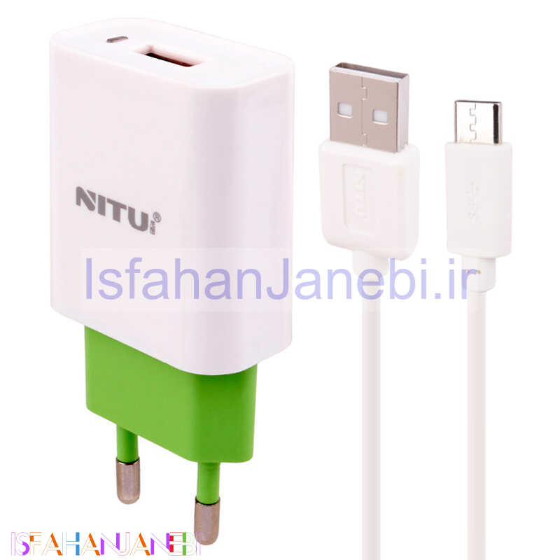 اصفهان جانبی-شارژر دیواری فست شارژ Nitu NT-TC066F QC3.0 PD 3A 18W + کابل تایپ سی