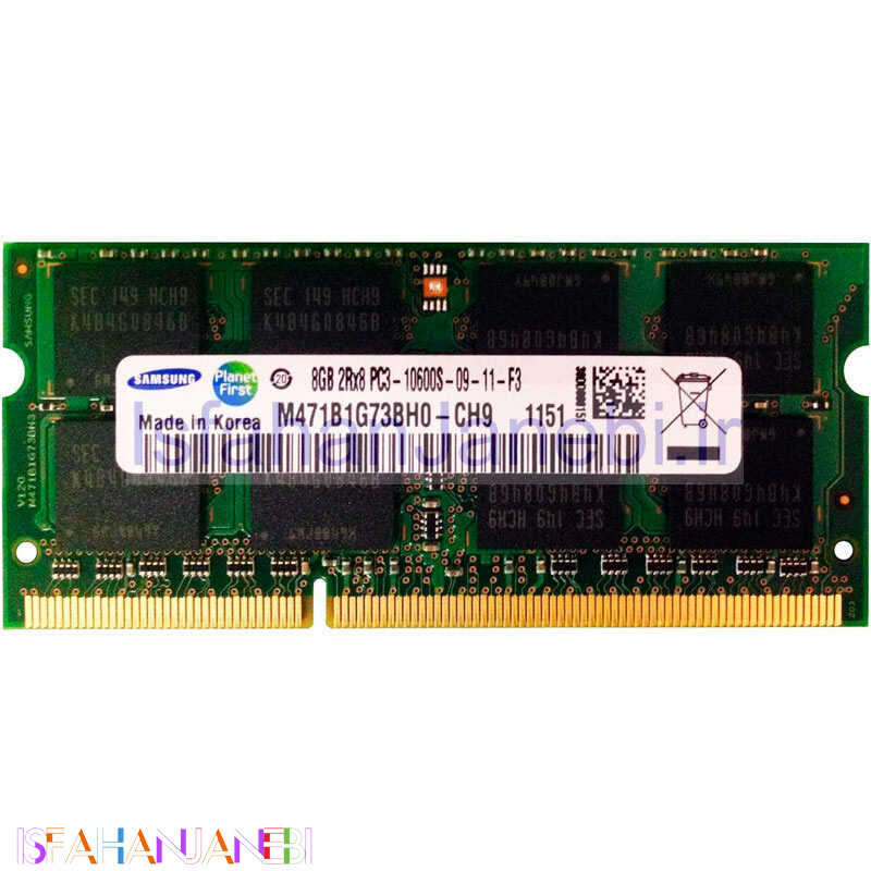 اصفهان جانبی-رم لپ تاپ سامسونگ Samsung DDR3 8GB 1333MHz CL9