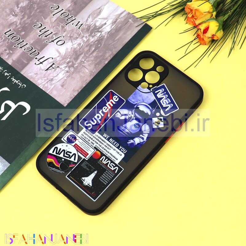 اصفهان جانبی-قاب PC مات محافظ لنزدار طرحدار NASA آیفون iPhone 12 Pro