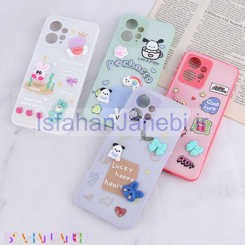 اصفهان جانبی-قاب شاینی شیائومی Redmi Note 12 4G عروسک برجسته محافظ لنزدار