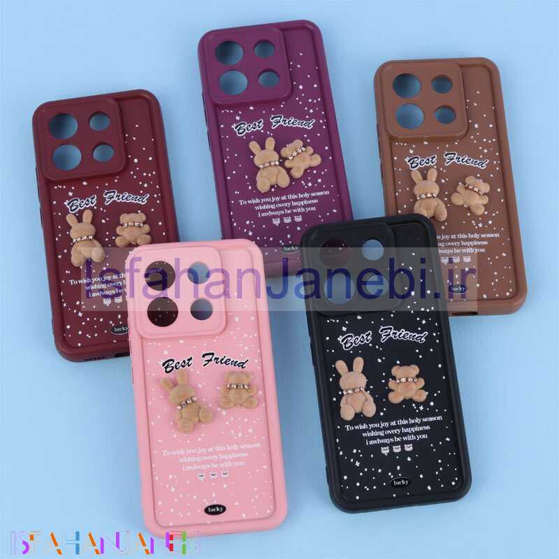 اصفهان جانبی-قاب سولید کیس عروسکی پشمالو محافظ لنزدار Xiaomi Redmi Note 13 Pro 5G