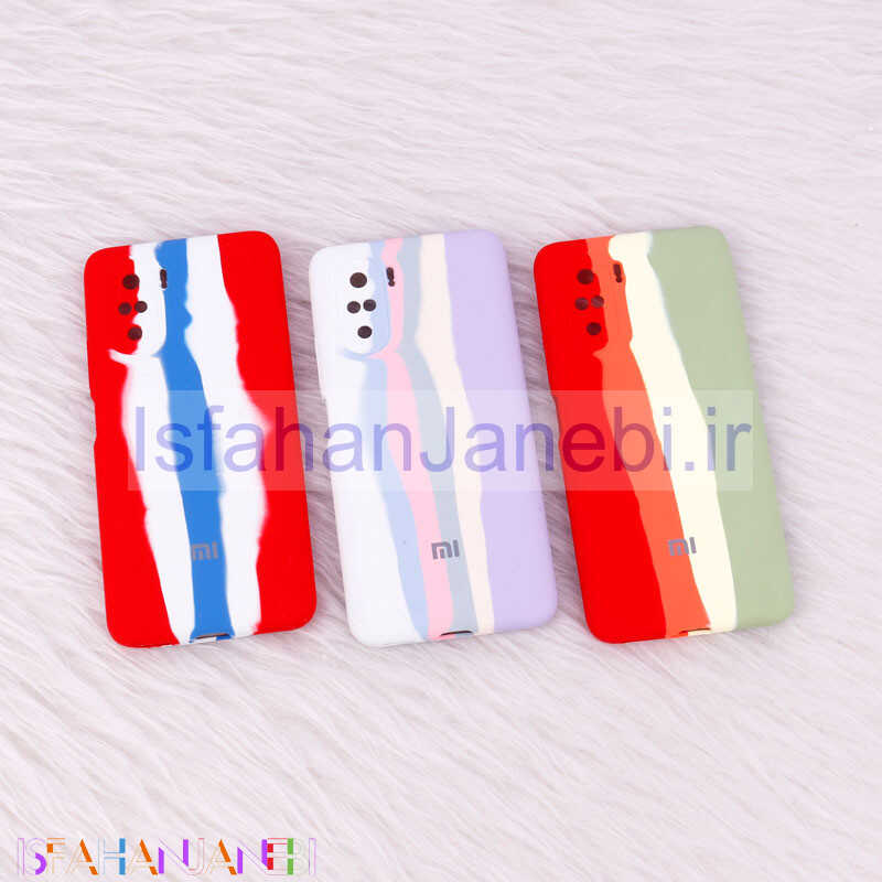 اصفهان جانبی-قاب سیلیکونی اورجینال رنگین کمانی محافظ لنزدار Poco F3