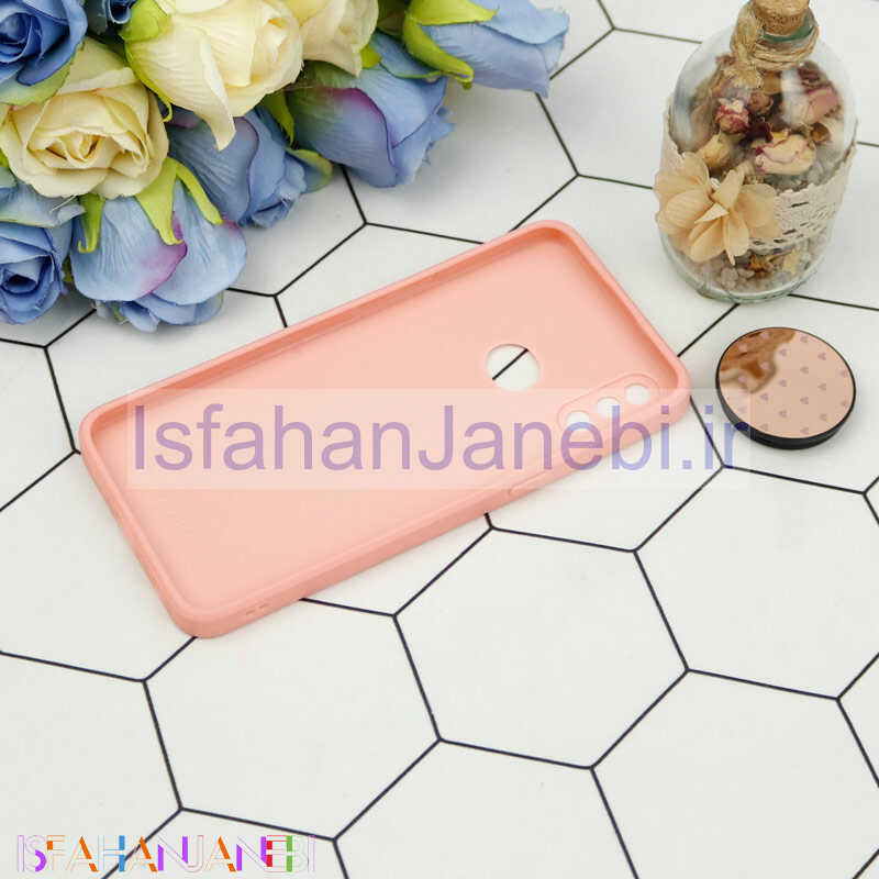 اصفهان جانبی-قاب محافظ لنزدار آینه ای + پاپ سوکت طرح قلب صورتی Samsung Galaxy A10s