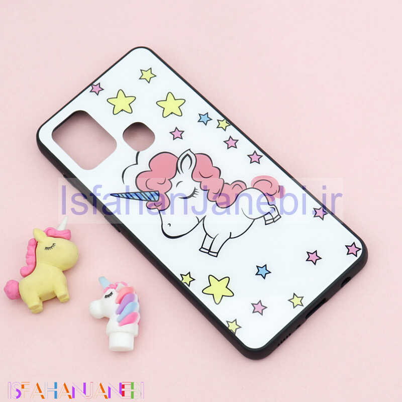 اصفهان جانبی-قاب پشت گلسی طرح دار یونیکورن Samsung A21s