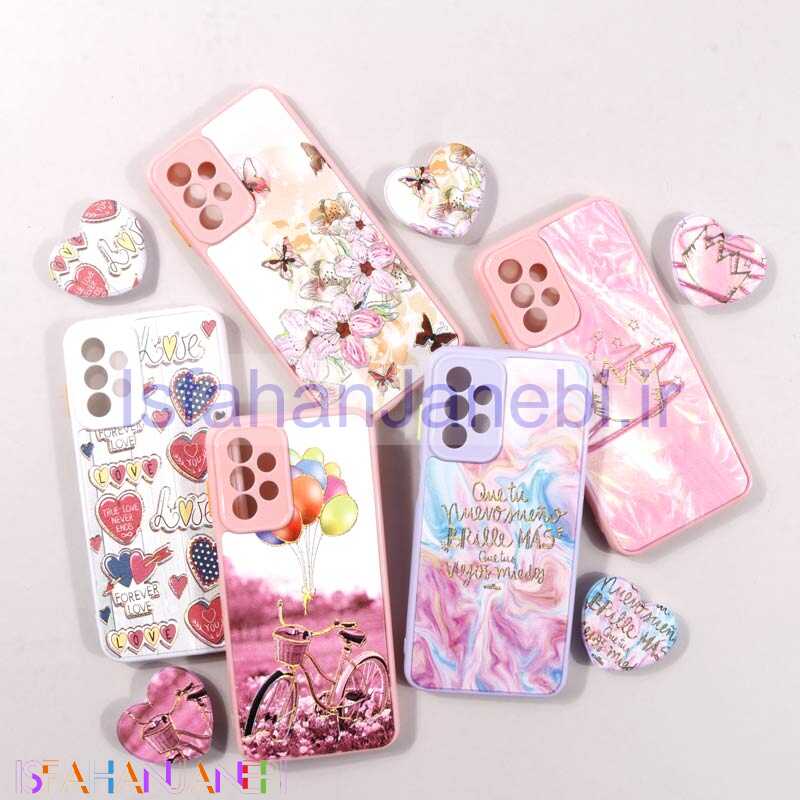 اصفهان جانبی-قاب فانتزی طرحدار محافظ لنزدار + پاپ سوکت قلبی Samsung Galaxy A23