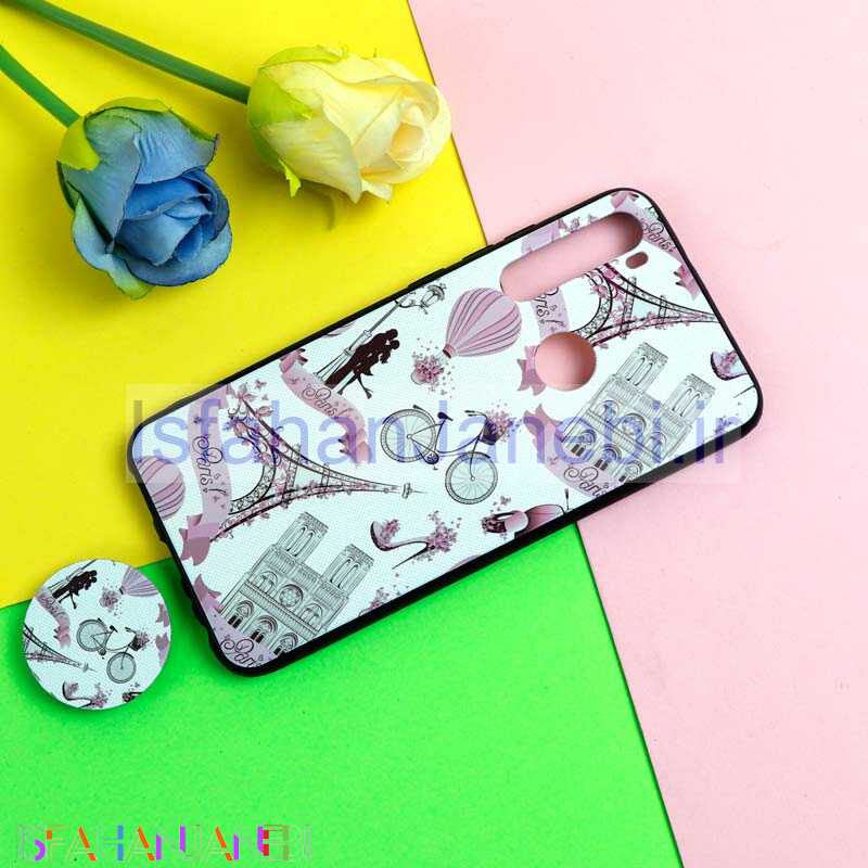 اصفهان جانبی-قاب فانتزی برجسته + پاپ سوکت طرح ایفل شیائومی Redmi Note 8 سری D
