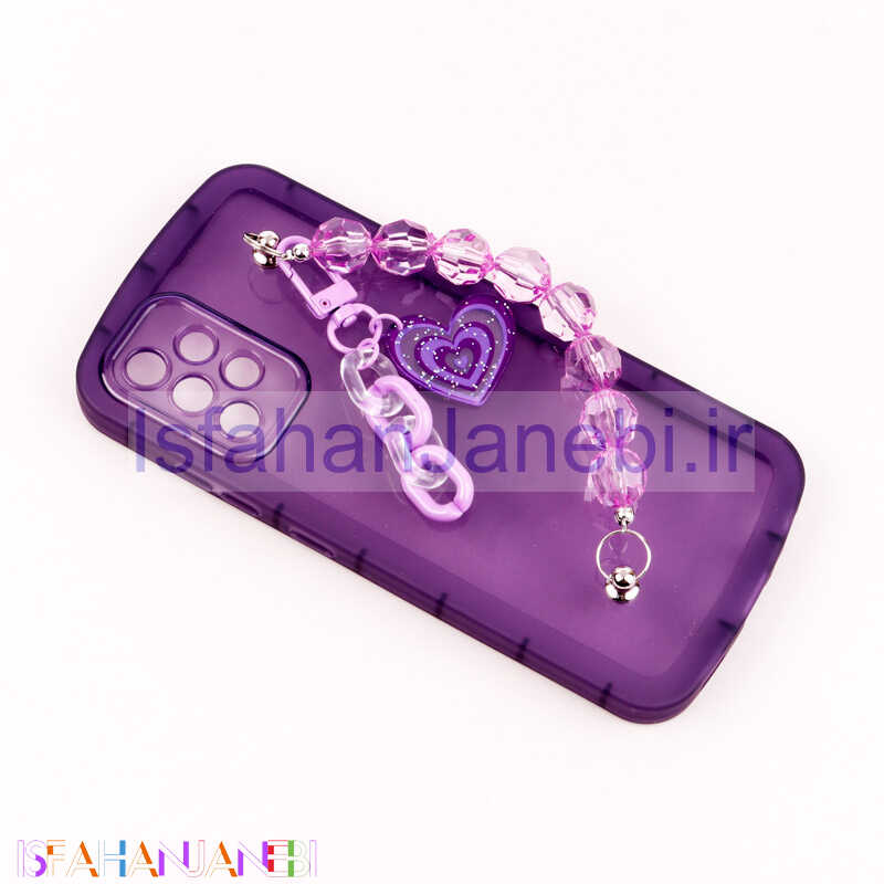 اصفهان جانبی-قاب فانتزی محافظ لنزدار + بند آویز سنگی Samsung Galaxy A32 4G بنفش