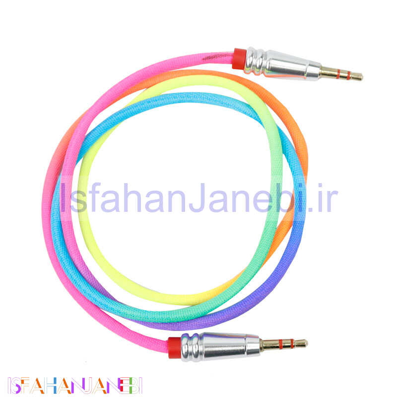اصفهان جانبی-کابل AUX 1m سر فلزی شرینک رنگی