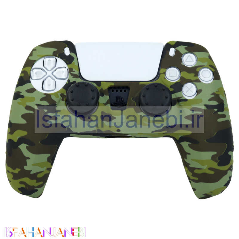 اصفهان جانبی-روکش دسته بازی PS5 طرح چریکی سبز کد 28 + روکش آنالوگ هدیه