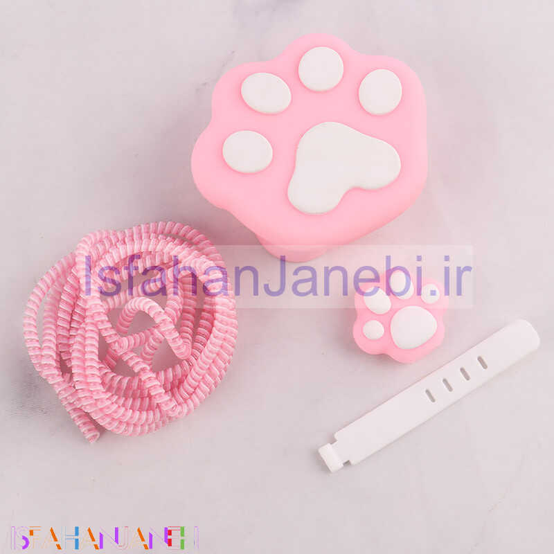 اصفهان جانبی-ست محافظ کابل و کلگی شارژر سیلیکونی آیفون طرح ردپا