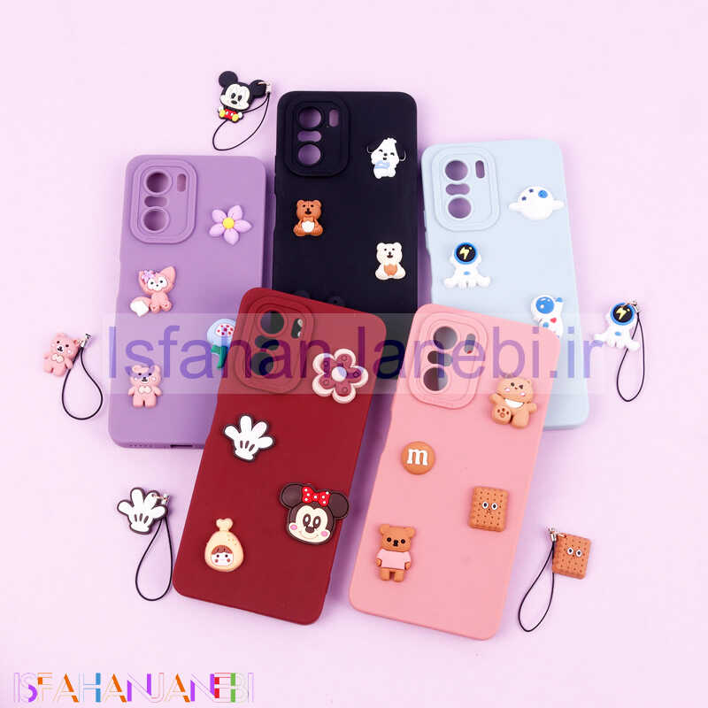 اصفهان جانبی-قاب عروسکی برجسته Pro Camera محافظ لنزدار + آویز Xiaomi Poco F3