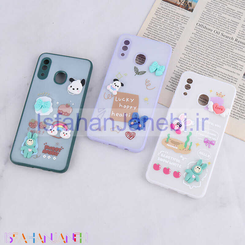 اصفهان جانبی-قاب شاینی سامسونگ Galaxy A20 / A30 عروسک برجسته محافظ لنزدار