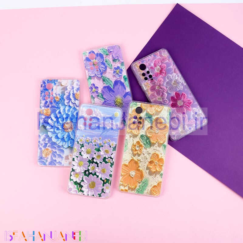 اصفهان جانبی-قاب ژله ای طرحدار گل برجسته محافظ لنزدار Xiaomi Redmi Note 11 Pro