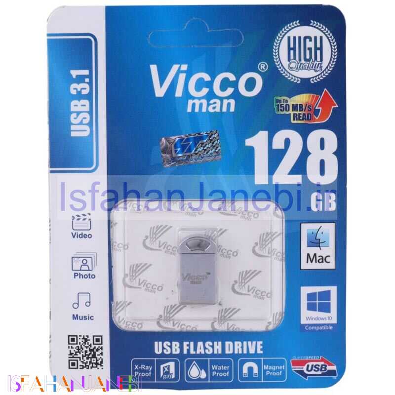 اصفهان جانبی-فلش 128 گیگ ویکومن Vicco Man VC343 USB3.1