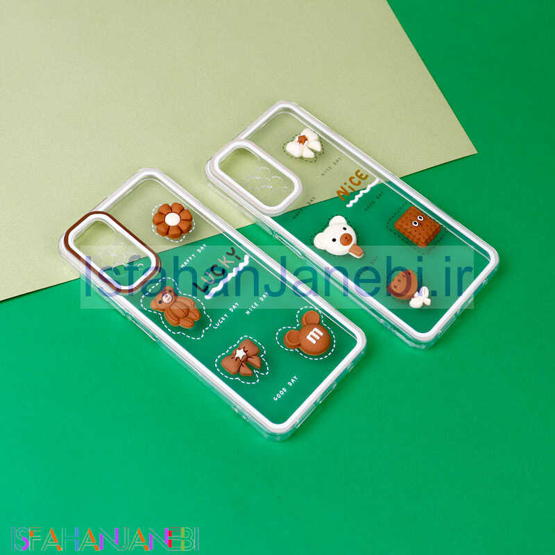 اصفهان جانبی-قاب عروسکی خرس بیسکویتی محافظ لنزدار Xiaomi Redmi Note 11 / 11S 4G