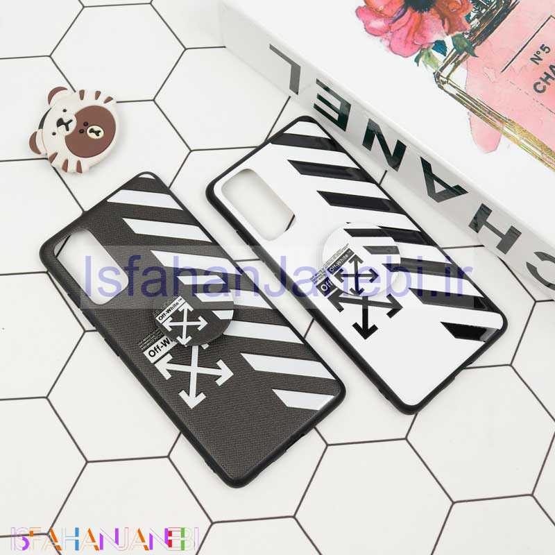 اصفهان جانبی-قاب فانتزی برجسته + پاپ سوکت طرح Off White سامسونگ S20 FE سری D