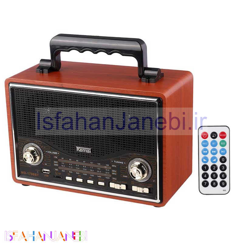 اصفهان جانبی-رادیو اسپیکر بلوتوثی رم و فلش خور Kemai MD-1706BT + ریموت کنترل