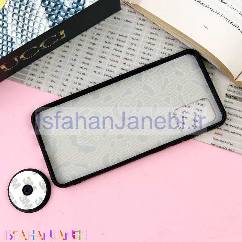 اصفهان جانبی-قاب فانتزی برجسته + پاپ سوکت طرح پلنگی سامسونگ A02s سری F