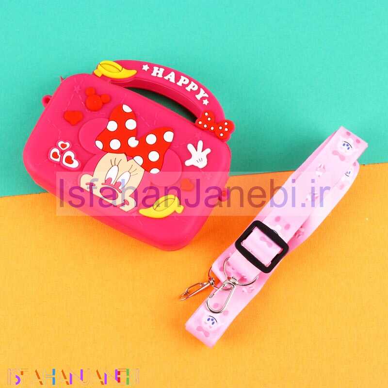 اصفهان جانبی-کیف هندزفری سیلیکونی بنددار چمدانی میکی موس