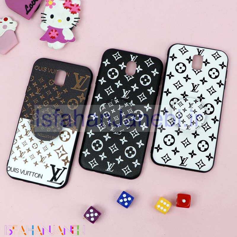 اصفهان جانبی-قاب فانتزی برجسته + پاپ سوکت طرح LV سامسونگ J7 Pro سری D