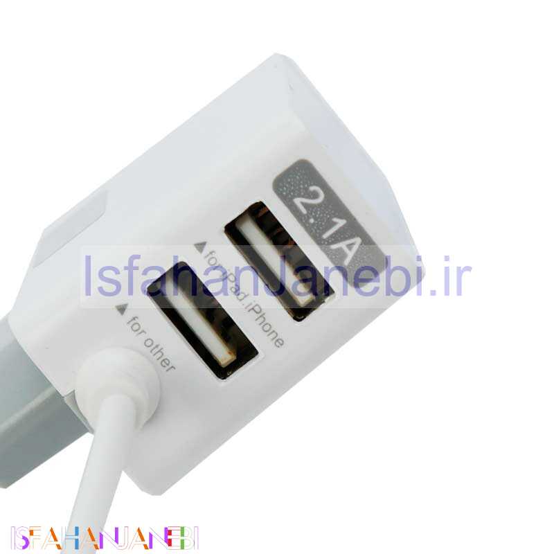اصفهان جانبی-شارژر سیم وصل میکرو یو اس بی Macher MR-CH11 + دو پورت USB
