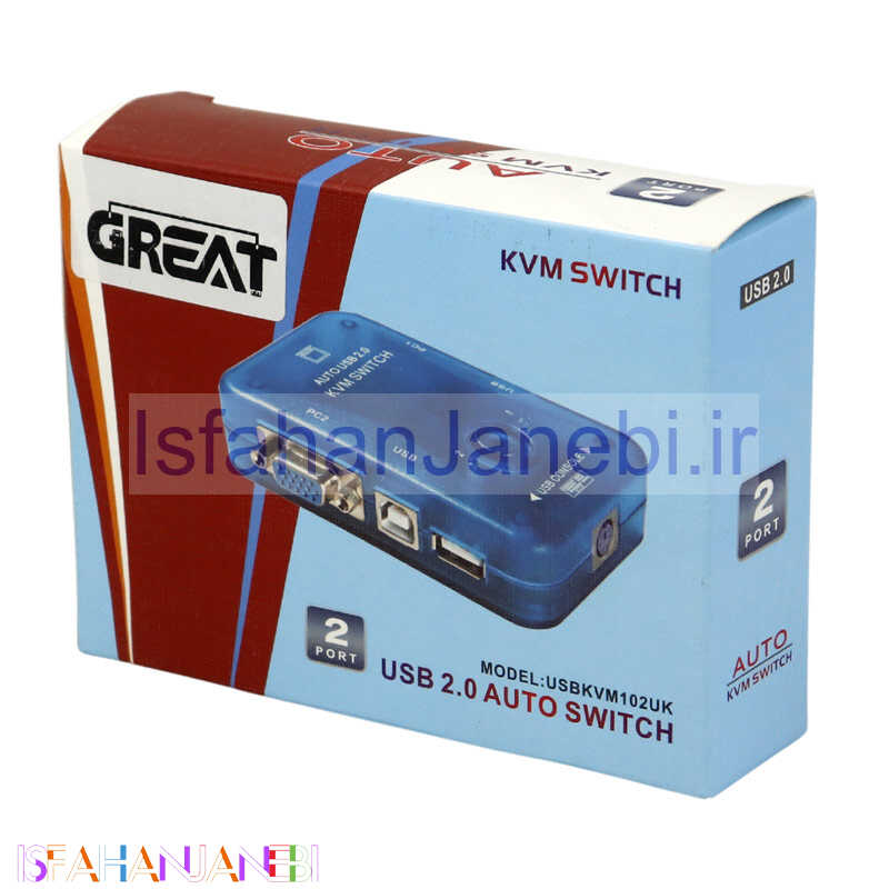 اصفهان جانبی-سوییچ Great FJ-102UK 2Port KVM