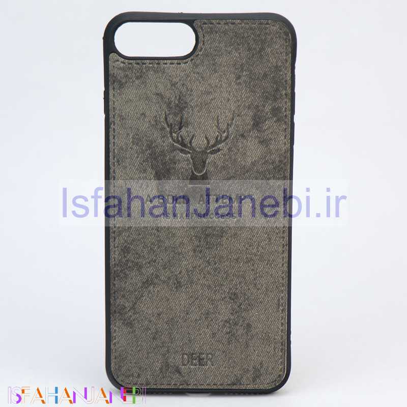 اصفهان جانبی-قاب چرمی طرح گوزن iPhone 7/8 Plus خاکستری