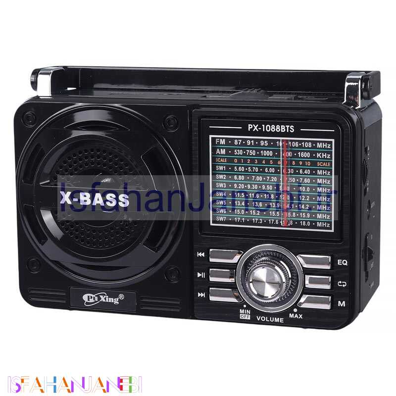 اصفهان جانبی-رادیو اسپیکر بلوتوثی رم و فلش خور خورشیدی Puxing PX-1088BTS