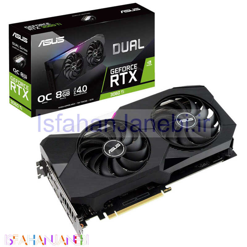 اصفهان جانبی-کارت گرافیک ASUS Dual GeForce RTX 3060Ti OC 8GB GDDR6 256Bit