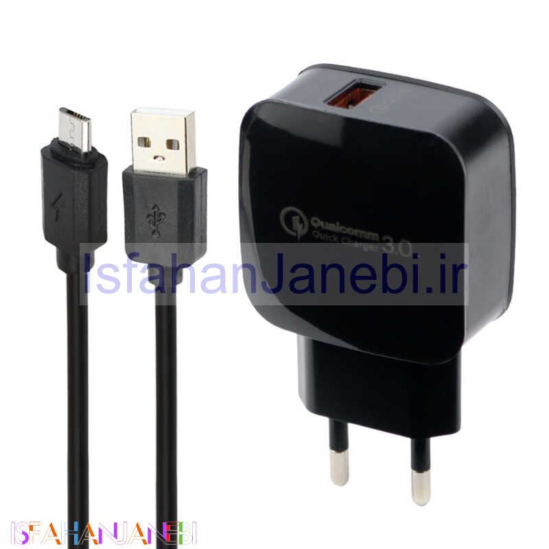 اصفهان جانبی-شارژر دیواری فست شارژ Novax CH-101 QC3.0 PD 2.4A 18W + کابل میکرو یو اس بی