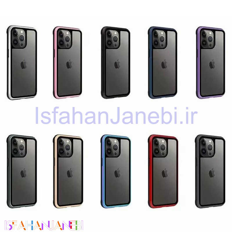 اصفهان جانبی-قاب ضد ضربه Kzdoo Ares آیفون iPhone 15 Pro Max پشت شفاف