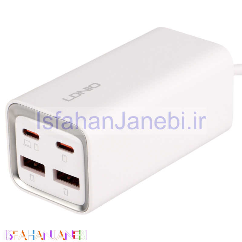 اصفهان جانبی-شارژر رومیزی فست شارژ 4 پورت Ldnio A4610C QC4.0 PD 65W