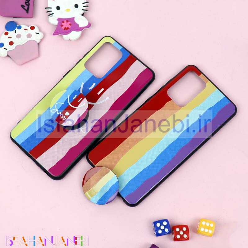 اصفهان جانبی-قاب فانتزی برجسته + پاپ سوکت طرح رنگین کمان سامسونگ A52 سری D