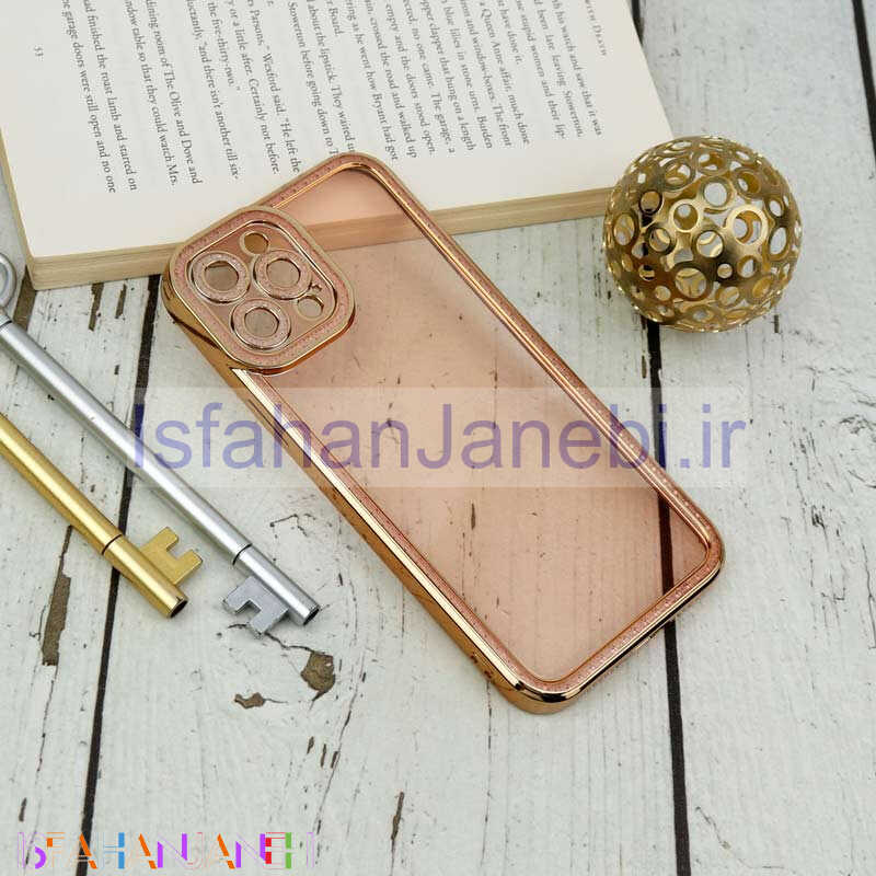 اصفهان جانبی-قاب ژله ای نگین دار محافظ لنزدار iPhone 13 Pro Max