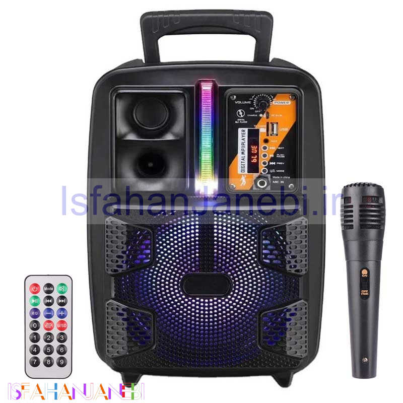 اصفهان جانبی-اسپیکر بلوتوثی فلش خور Kimiso QS-2805 + میکروفون و ریموت کنترل