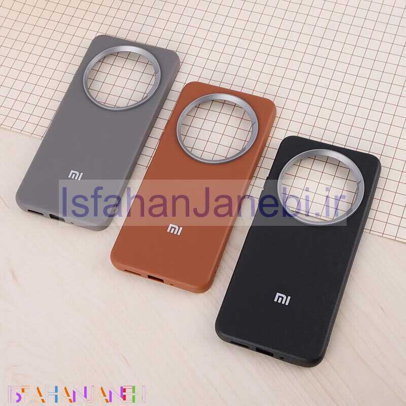 اصفهان جانبی-قاب چرمی ژله ای Leather شیائومی Redmi 14C / Poco C75 لوگو متال