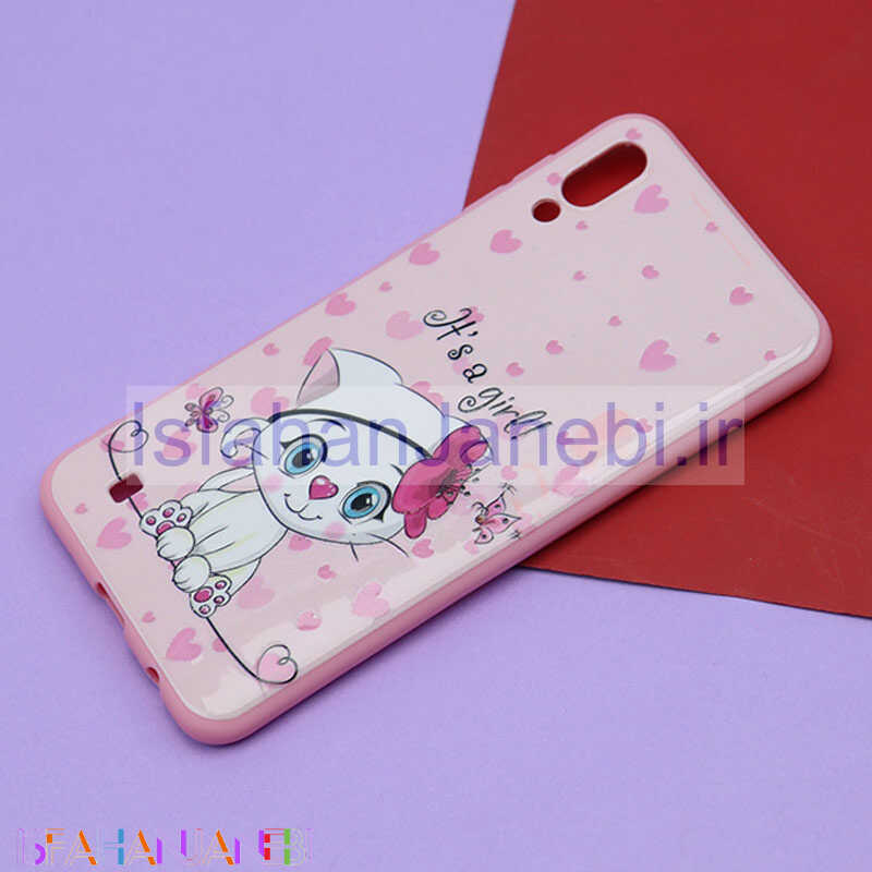 اصفهان جانبی-قاب فانتزی برجسته صورتی طرح کارتونی سامسونگ M10