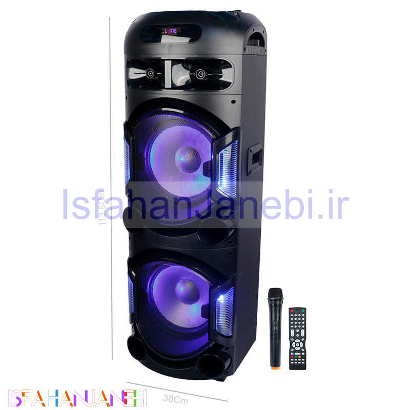 اصفهان جانبی-اسپیکر چمدانی بلوتوثی رم و فلش خور Kingstar KBS652 + میکروفون و ریموت کنترل