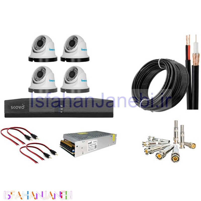 اصفهان جانبی-پکیج دوربین مداربسته 4 تایی اسکوو SCOVO SC-AHD CCTV
