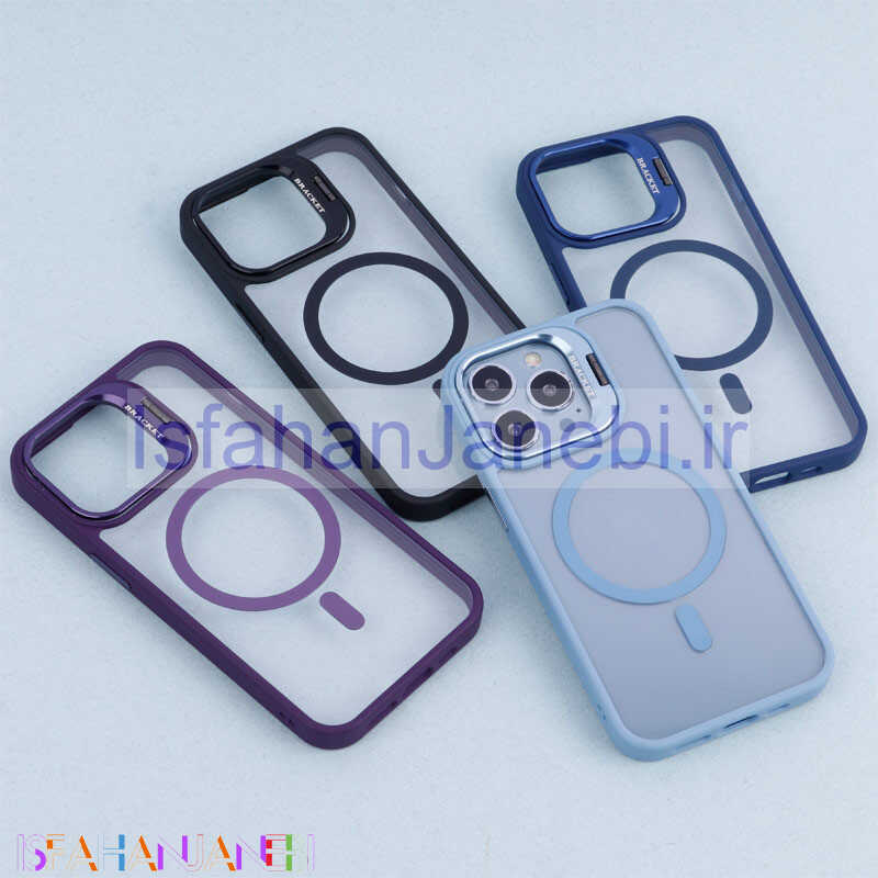 اصفهان جانبی-قاب PC مگ سیف استندشو با محافظ لنز رینگی Bracket آیفون iPhone 13 Pro