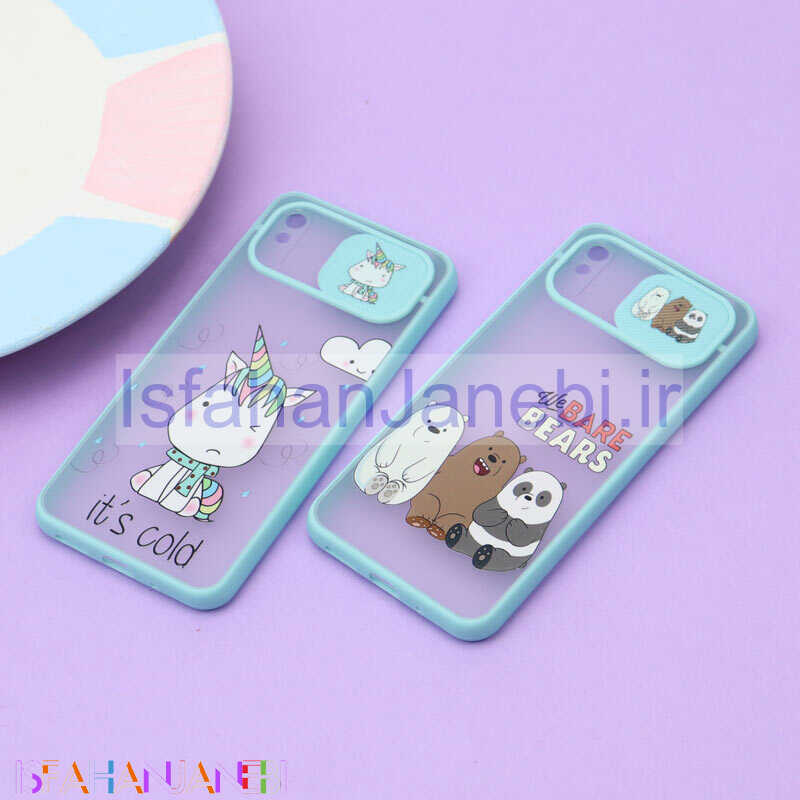 اصفهان جانبی-قاب محافظ لنز دار کشویی طرحدار سبزآبی Xiaomi Redmi 9A