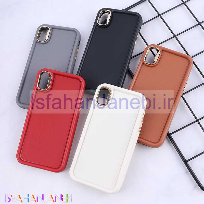 اصفهان جانبی-قاب سولید چرمی آیفون XR دور محافظ متال