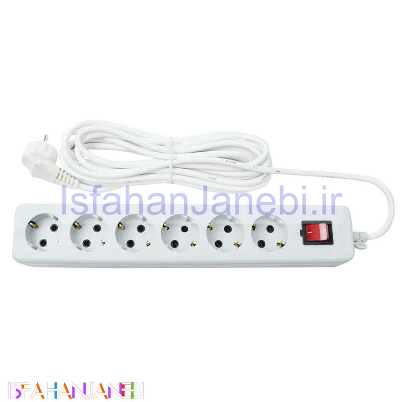 اصفهان جانبی-چند راهی 6 خانه ارت دار نیک پارت الکتریک با کابل 5 متری PE992
