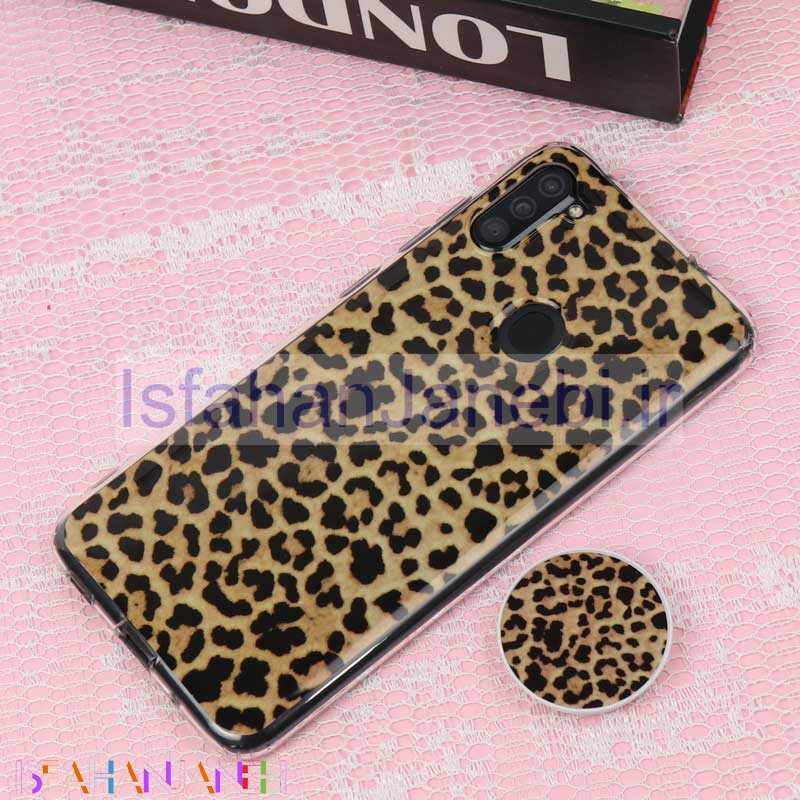 اصفهان جانبی-قاب سوپر IMD دور شفاف پاپ سوکت دار Samsung A11 پلنگی