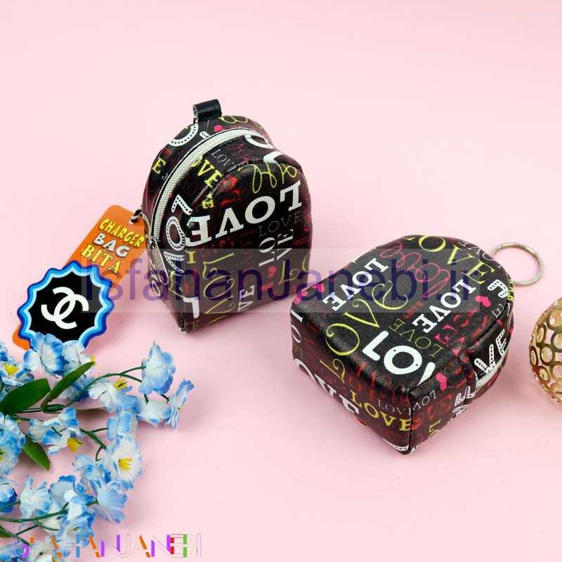 اصفهان جانبی-کیف کوله ای هندزفری و شارژر طرح کوله حروف