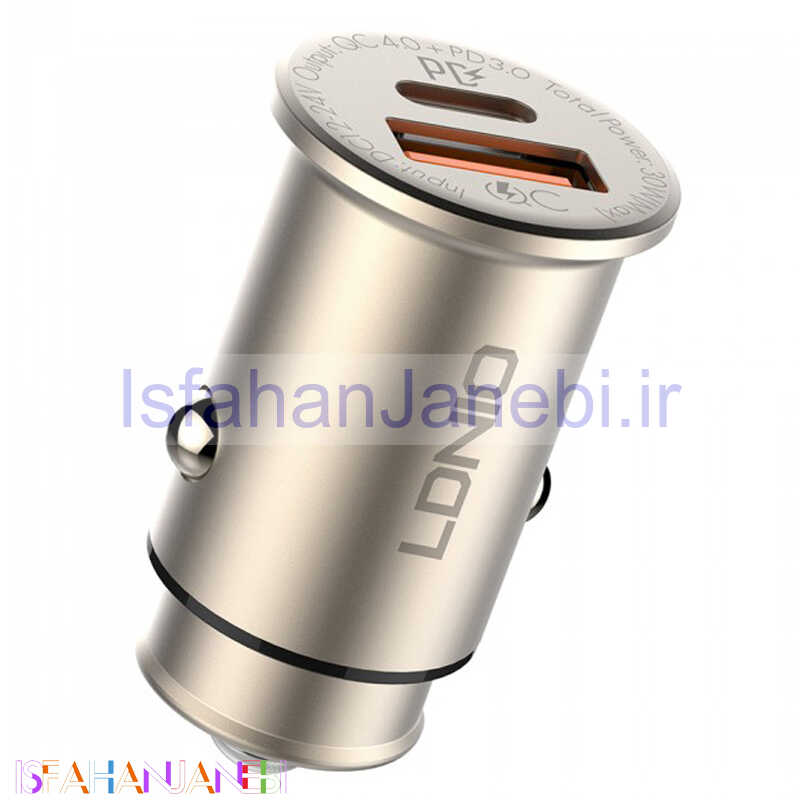 اصفهان جانبی-شارژر فندکی فست شارژ LDNIO C506Q 5A QC4 PD3 30W