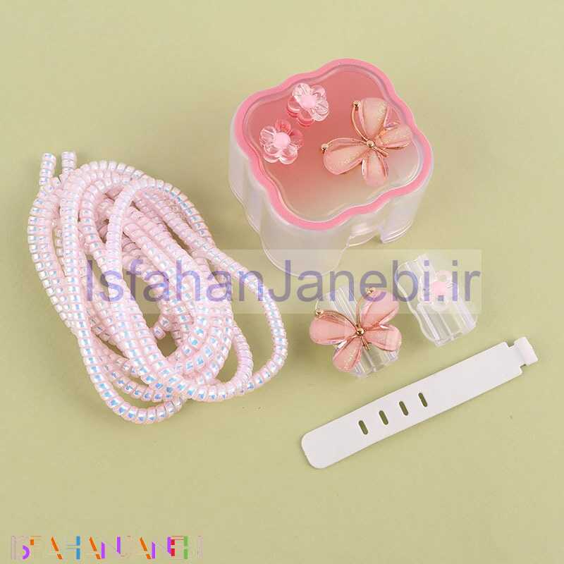 اصفهان جانبی-ست محافظ کابل و کلگی شارژر آیفون طرح پروانه کد 2